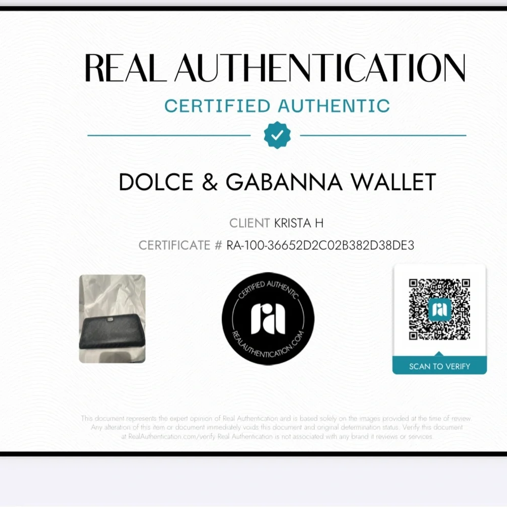 Authentic Dolce & Gabbana Saffiano Black Leather Zip Wallet –Comes w/ COA